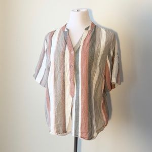 3/$20 St Tropez, XL short sleeve tunic, striped